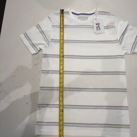 NEW Denim & Flower Men's Sz Medium Retro Stripe Crewneck 100% Cotton T-Shirt - Picture 10 of 11